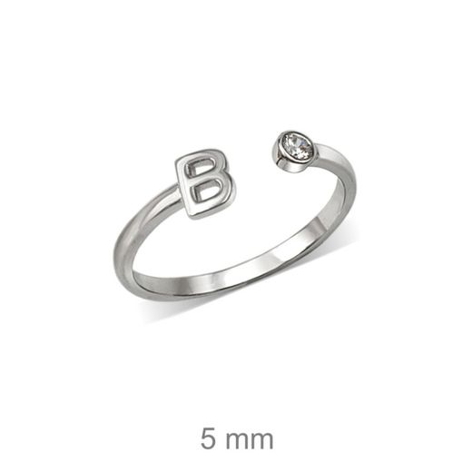 Rhodinierte Silberringe mit Buchstaben