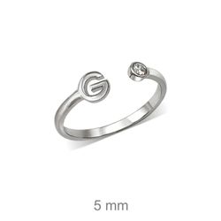 Rhodinierte Silberringe mit Buchstaben