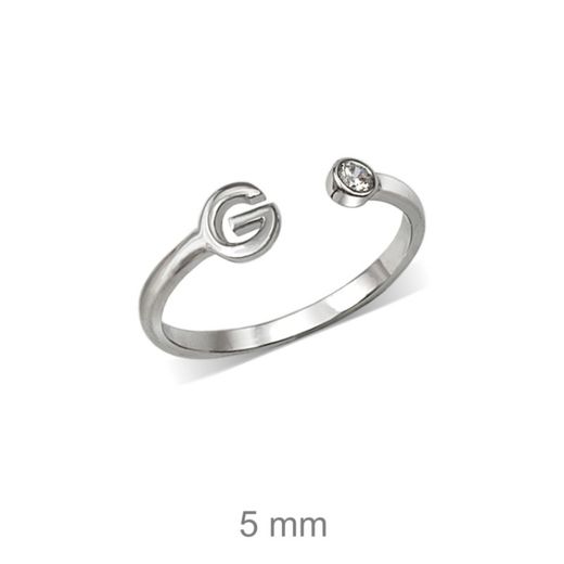 Rhodinierte Silberringe mit Buchstaben