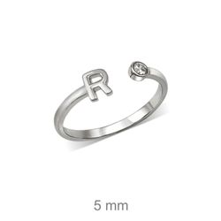 Rhodinierte Silberringe mit Buchstaben