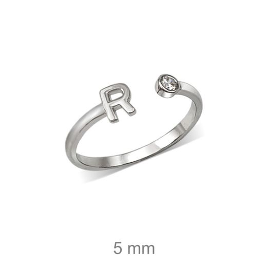 Rhodinierte Silberringe mit Buchstaben