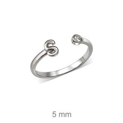 Rhodinierte Silberringe mit Buchstaben