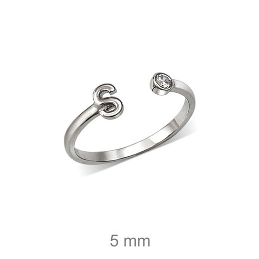 Rhodinierte Silberringe mit Buchstaben