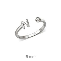 Rhodinierte Silberringe mit Buchstaben