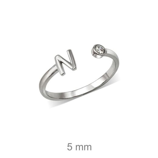 Rhodinierte Silberringe mit Buchstaben