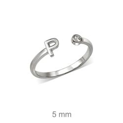 Rhodinierte Silberringe mit Buchstaben