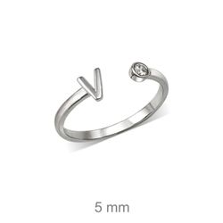 Rhodinierte Silberringe mit Buchstaben