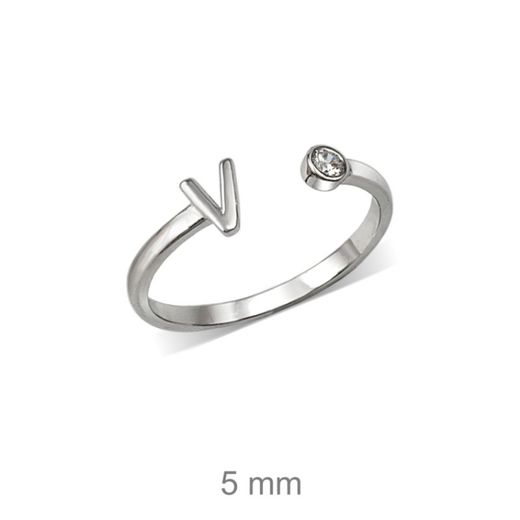 Rhodinierte Silberringe mit Buchstaben