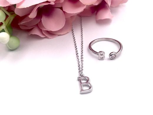 Rhodinierte Silberringe mit Buchstaben