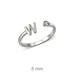 Rhodinierte Silberringe mit Buchstaben