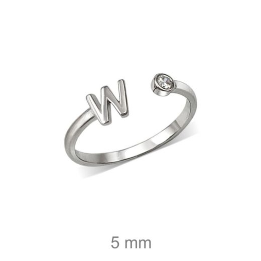 Rhodinierte Silberringe mit Buchstaben