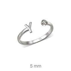 Rhodinierte Silberringe mit Buchstaben