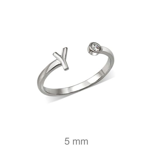 Rhodinierte Silberringe mit Buchstaben