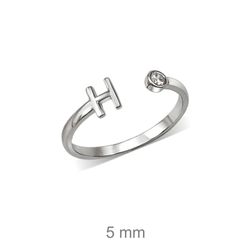 Rhodinierte Silberringe mit Buchstaben