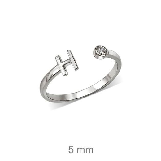 Rhodinierte Silberringe mit Buchstaben