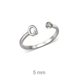 Rhodinierte Silberringe mit Buchstaben