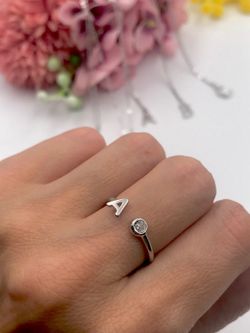 Anillos con Iniciales de plata rodiada
