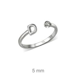 Rhodinierte Silberringe mit Buchstaben