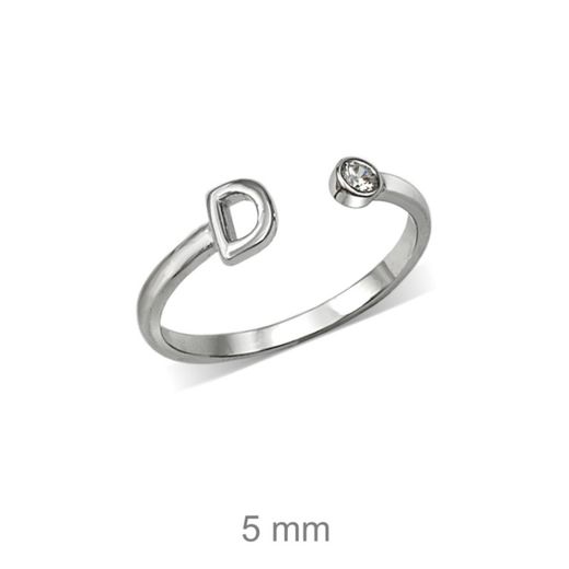 Rhodinierte Silberringe mit Buchstaben