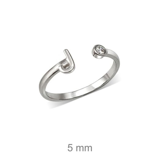 Rhodinierte Silberringe mit Buchstaben