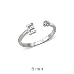 Rhodinierte Silberringe mit Buchstaben