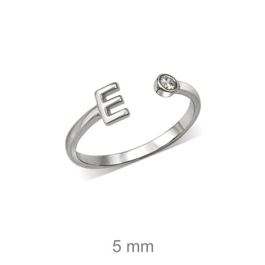 Rhodinierte Silberringe mit Buchstaben