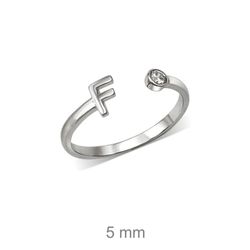 Rhodinierte Silberringe mit Buchstaben