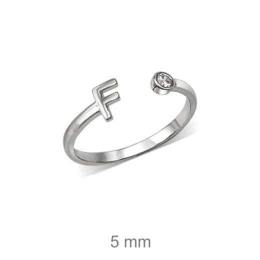 Rhodinierte Silberringe mit Buchstaben