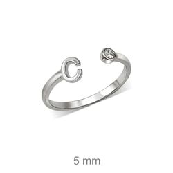 Rhodinierte Silberringe mit Buchstaben