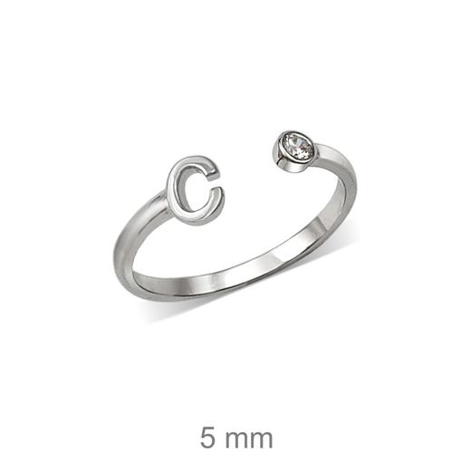 Rhodinierte Silberringe mit Buchstaben