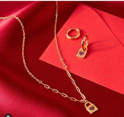 Créole en argent sterling plaqué cadenas