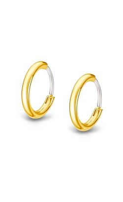 Aros de acero chapado en oro Lotus