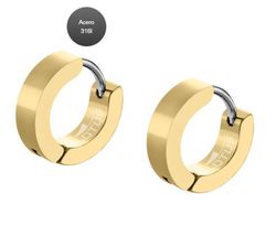 Aros Lotus en acero chapado dorado