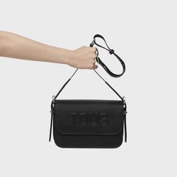 Mittlere schwarze Tous Brenda Schultertasche