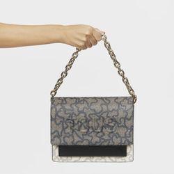 Bandolera Tous Audree Mediana Kaos Chain Icon Negra y Beige