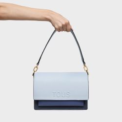 Tous Audree Saffiano Schultertasche, mittelgroß, Marineblau