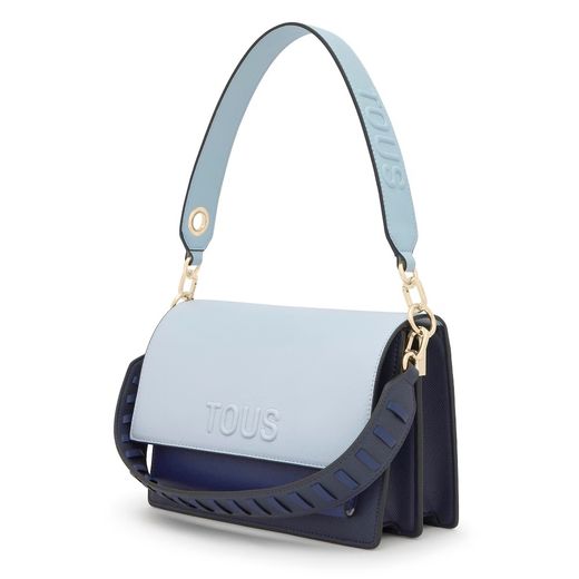Tous Audree Saffiano Schultertasche, mittelgroß, Marineblau