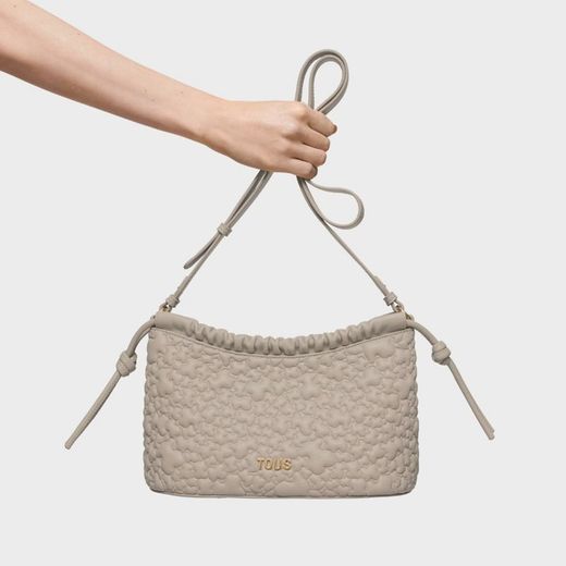 Tous – Mittelgroße Puffy Bear-Umhängetasche in Taupe
