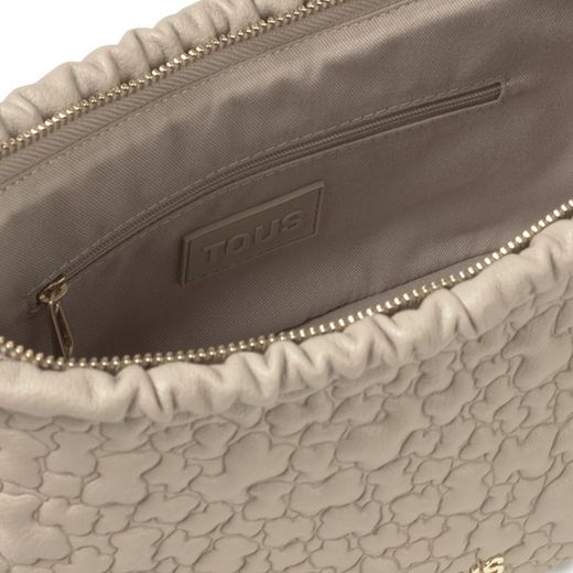 Tous – Mittelgroße Puffy Bear-Umhängetasche in Taupe