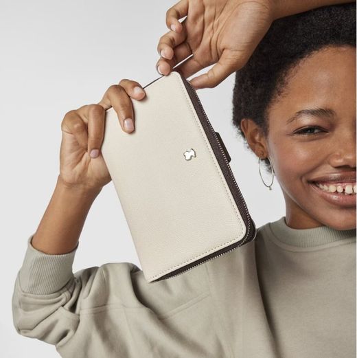 Mittelgroße Tous New Dubai Beige Geldbörse