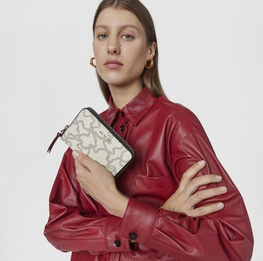 Kleine Geldbörse TOus Kaos in Beige und Rot