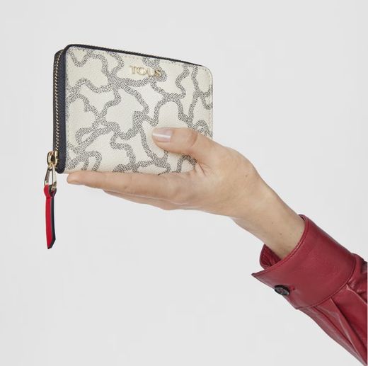 Kleine Geldbörse TOus Kaos in Beige und Rot