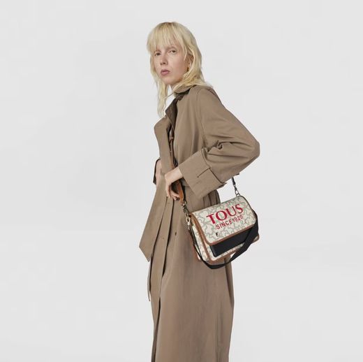 Bolsa transversal média Tous Audree Kaos Icon bege