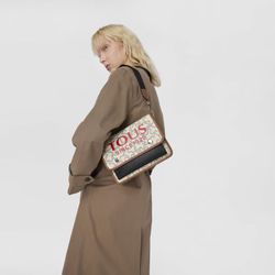 Bolsa transversal média Tous Audree Kaos Icon bege