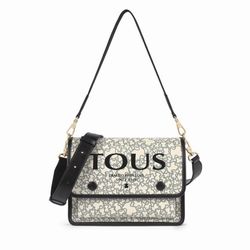 Bolso bandolera mediano Tous Audree Kaos beige y negro