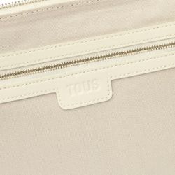 Tous Chain Fold Schultertasche aus beigefarbenem Leder