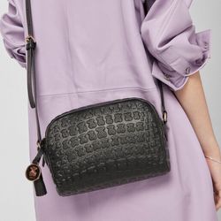 Bolso bandolera Tous Sherton de piel bovina en color negro