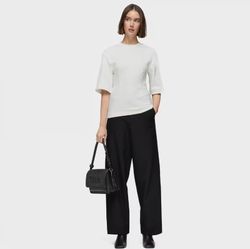 Tous Audree – Mittlere Raffia-Tasche in Schwarz