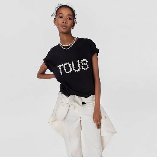 Camiseta Tous Logo Pearls