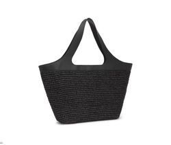 Großer Tous Lirio Raffia-Korb in Schwarz